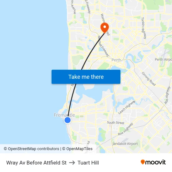 Wray Av Before Attfield St to Tuart Hill map