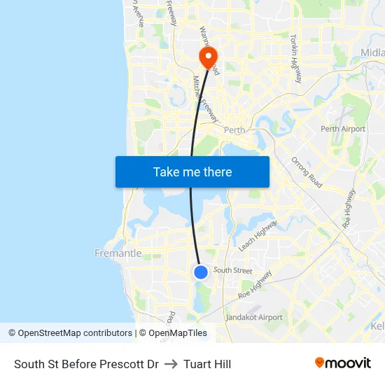 South St Before Prescott Dr to Tuart Hill map