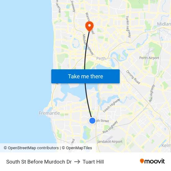 South St Before Murdoch Dr to Tuart Hill map