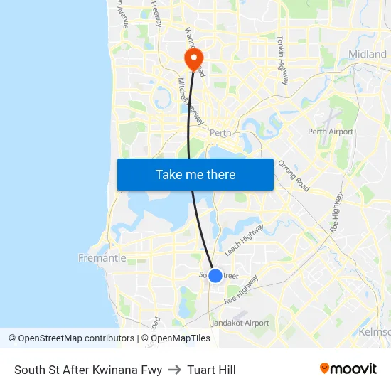South St After Kwinana Fwy to Tuart Hill map