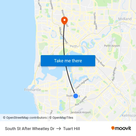 South St After Wheatley Dr to Tuart Hill map