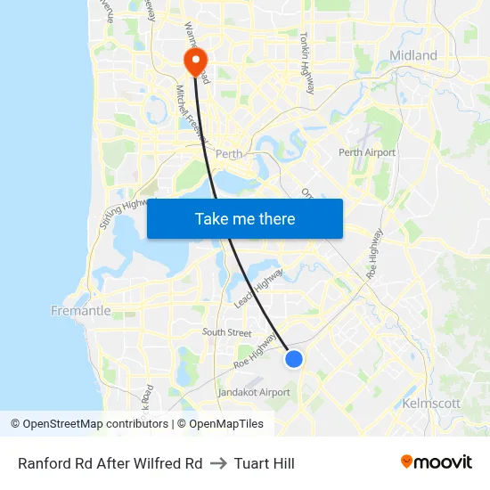Ranford Rd After Wilfred Rd to Tuart Hill map
