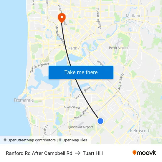 Ranford Rd After Campbell Rd to Tuart Hill map