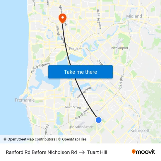Ranford Rd Before Nicholson Rd to Tuart Hill map