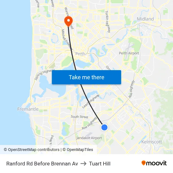 Ranford Rd Before Brennan Av to Tuart Hill map