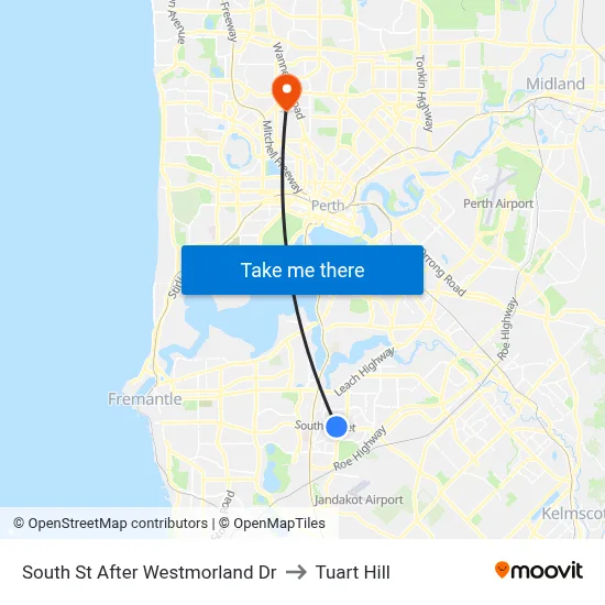 South St After Westmorland Dr to Tuart Hill map