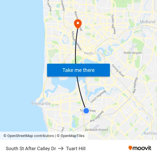 South St After Calley Dr to Tuart Hill map