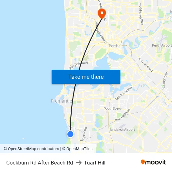 Cockburn Rd After Beach Rd to Tuart Hill map