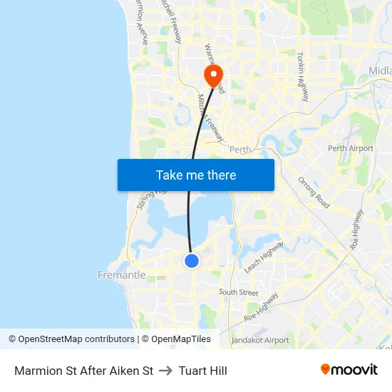 Marmion St After Aiken St to Tuart Hill map