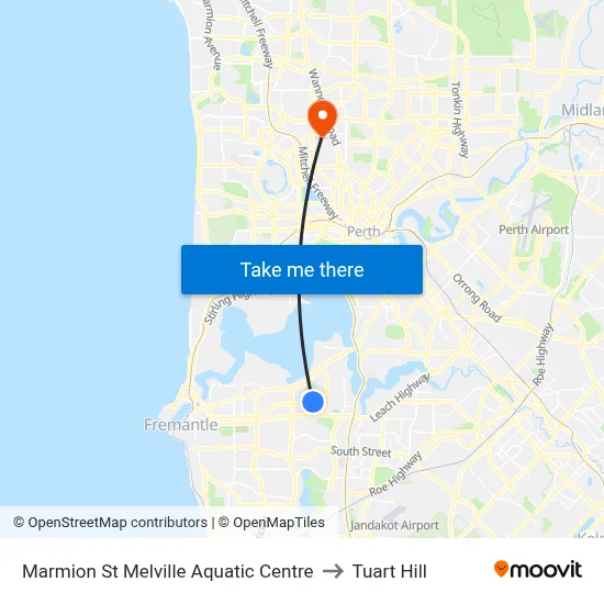 Marmion St Melville Aquatic Centre to Tuart Hill map