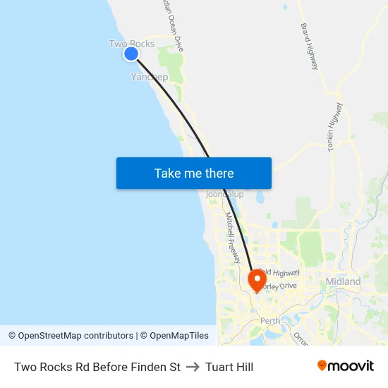 Two Rocks Rd Before Finden St to Tuart Hill map