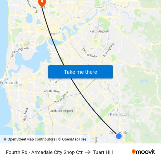 Fourth Rd - Armadale City Shop Ctr to Tuart Hill map