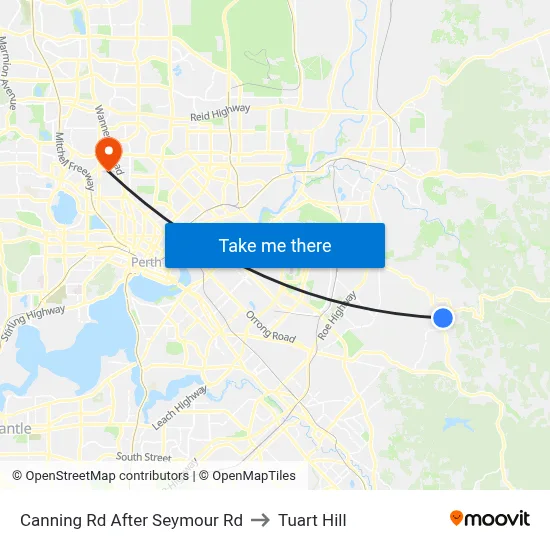 Canning Rd After Seymour Rd to Tuart Hill map