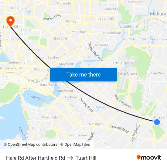 Hale Rd After Hartfield Rd to Tuart Hill map