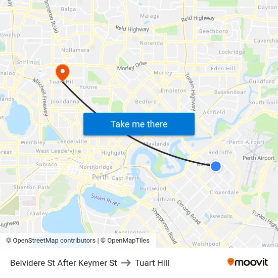 Belvidere St After Keymer St to Tuart Hill map