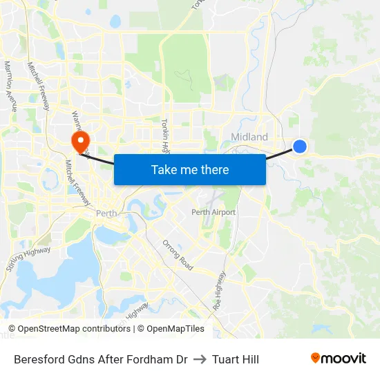Beresford Gdns After Fordham Dr to Tuart Hill map