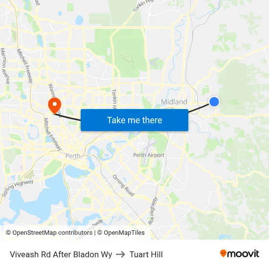 Viveash Rd After Bladon Wy to Tuart Hill map