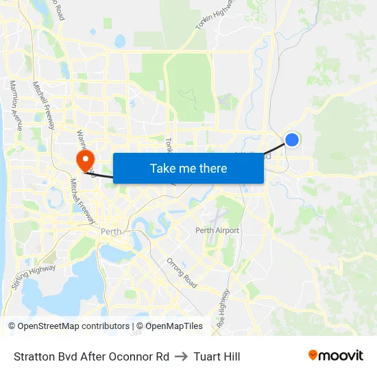 Stratton Bvd After Oconnor Rd to Tuart Hill map