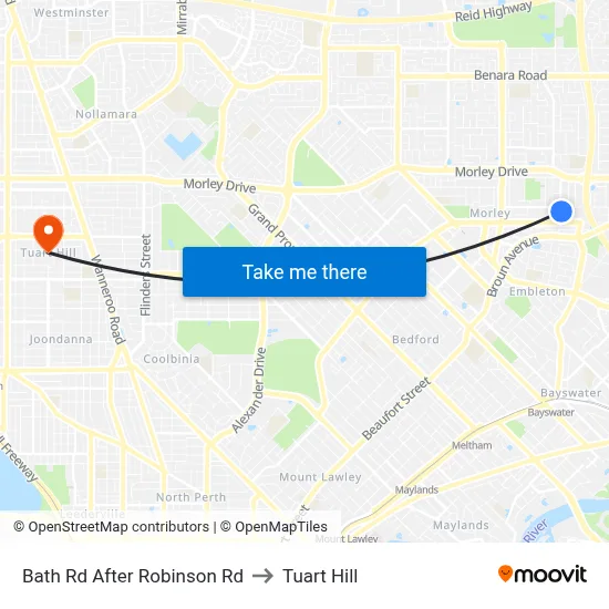 Bath Rd After Robinson Rd to Tuart Hill map