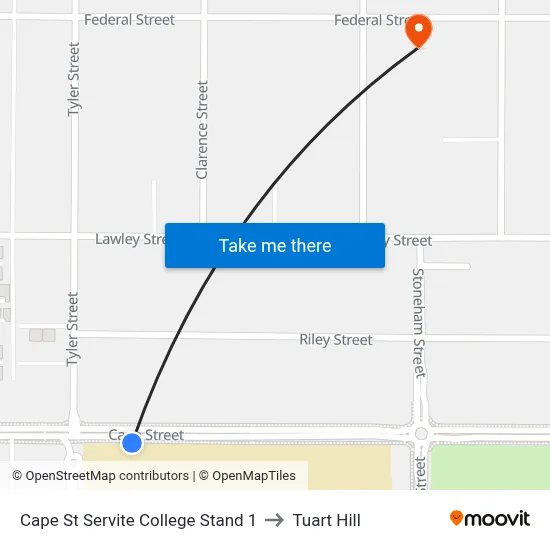 Cape St Servite College Stand 1 to Tuart Hill map