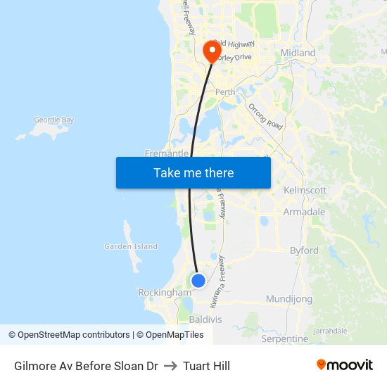 Gilmore Av Before Sloan Dr to Tuart Hill map