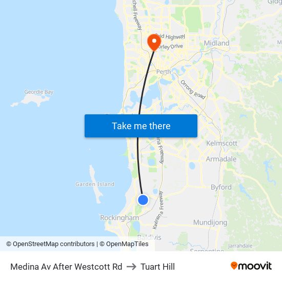 Medina Av After Westcott Rd to Tuart Hill map