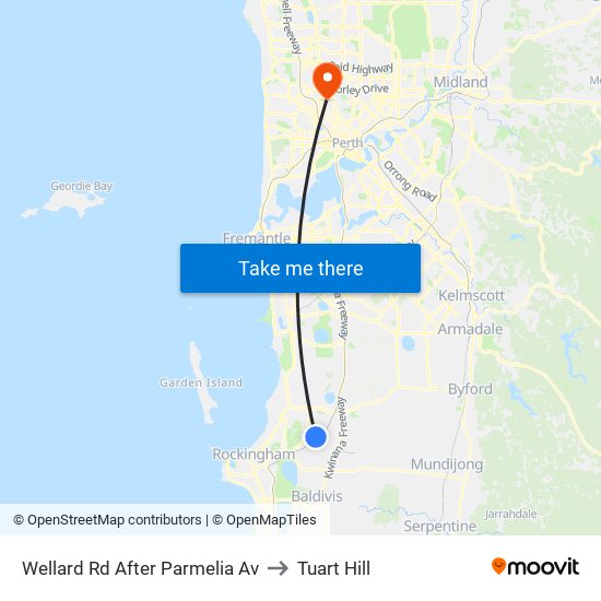 Wellard Rd After Parmelia Av to Tuart Hill map