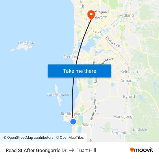 Read St After Goongarrie Dr to Tuart Hill map