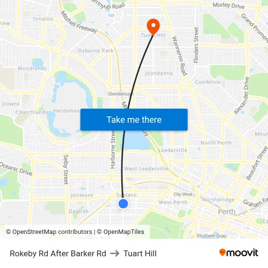 Rokeby Rd After Barker Rd to Tuart Hill map