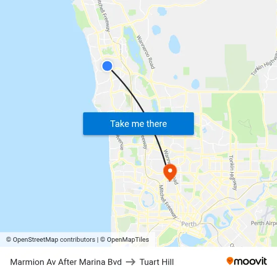 Marmion Av After Marina Bvd to Tuart Hill map