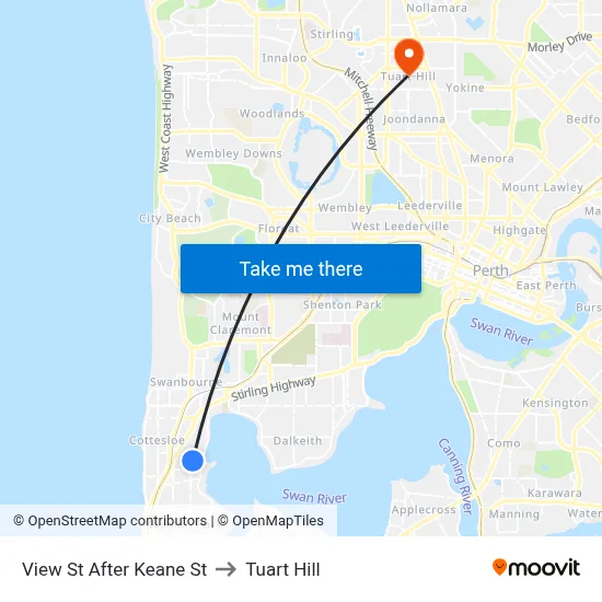 View St After Keane St to Tuart Hill map
