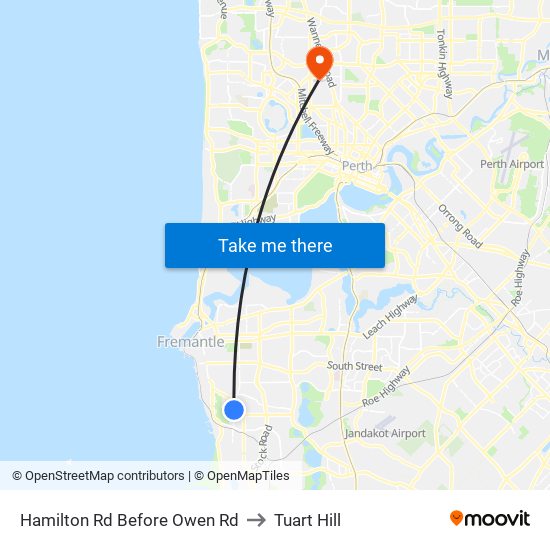 Hamilton Rd Before Owen Rd to Tuart Hill map