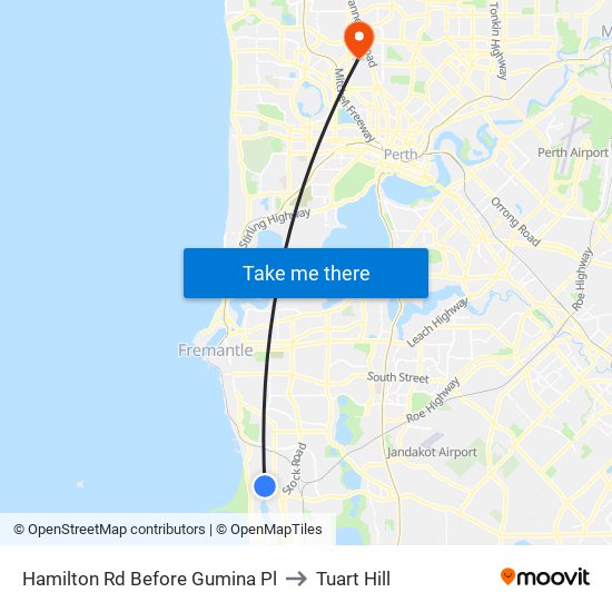 Hamilton Rd Before Gumina Pl to Tuart Hill map