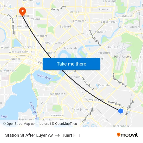 Station St After Luyer Av to Tuart Hill map