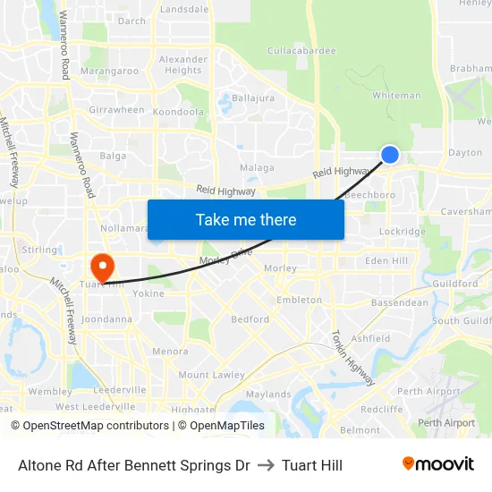 Altone Rd After Bennett Springs Dr to Tuart Hill map