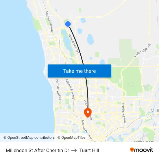 Millendon St After Cheritin Dr to Tuart Hill map