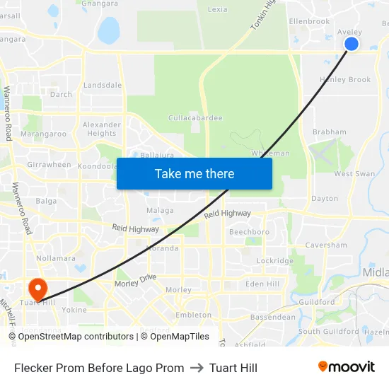 Flecker Prom Before Lago Prom to Tuart Hill map