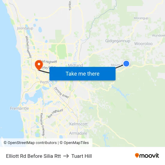 Elliott Rd Before Silia Rtt to Tuart Hill map