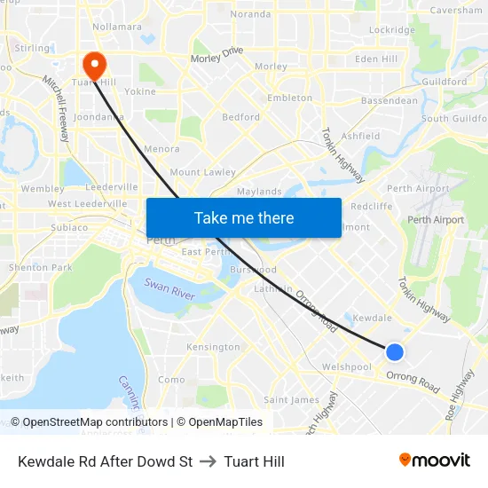 Kewdale Rd After Dowd St to Tuart Hill map