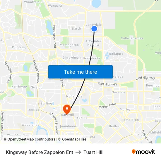 Kingsway  Before Zappeion Ent to Tuart Hill map