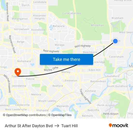 Arthur St After Dayton Bvd to Tuart Hill map