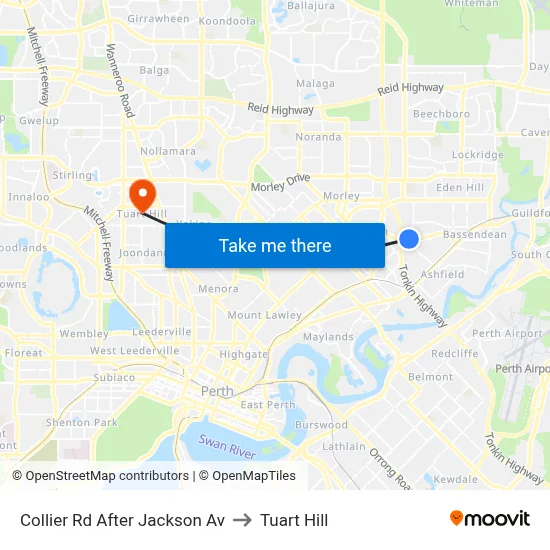 Collier Rd After Jackson Av to Tuart Hill map