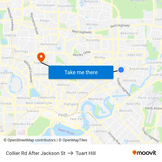 Collier Rd After Jackson St to Tuart Hill map