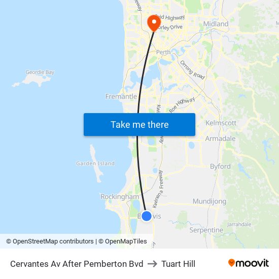 Cervantes Av After Pemberton Bvd to Tuart Hill map