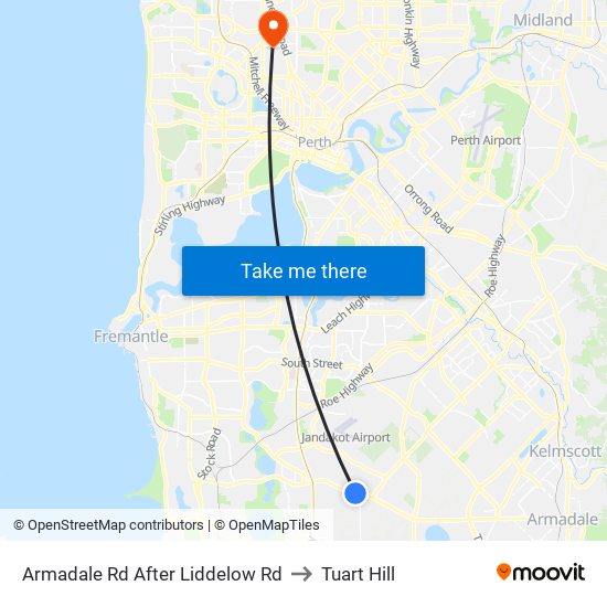 Armadale Rd After Liddelow Rd to Tuart Hill map