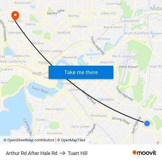 Arthur Rd After Hale Rd to Tuart Hill map