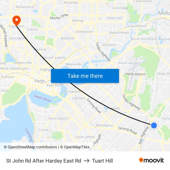 St John Rd After Hardey East Rd to Tuart Hill map