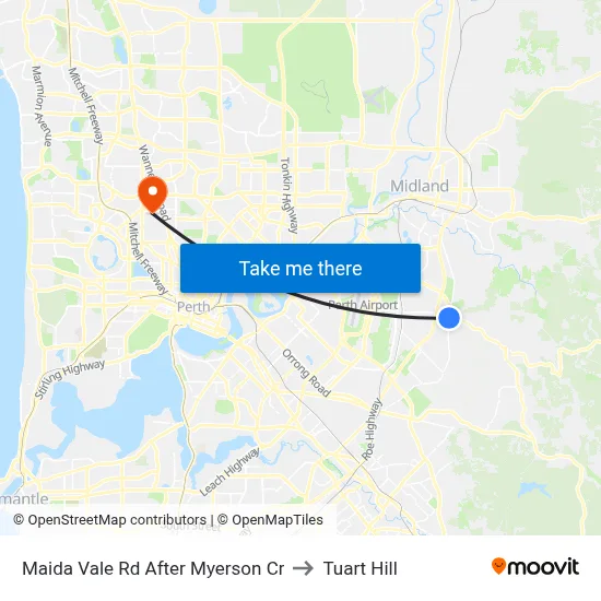 Maida Vale Rd After Myerson Cr to Tuart Hill map
