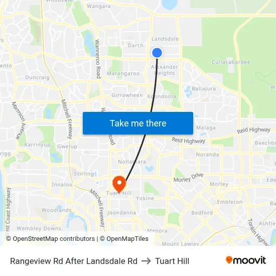 Rangeview Rd After Landsdale Rd to Tuart Hill map
