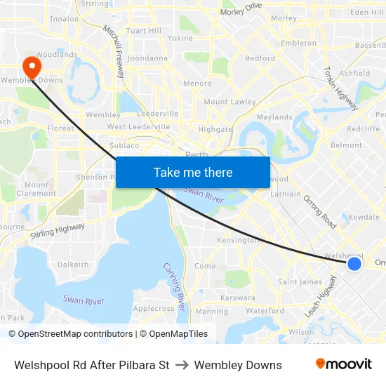 Welshpool Rd After Pilbara St to Wembley Downs map